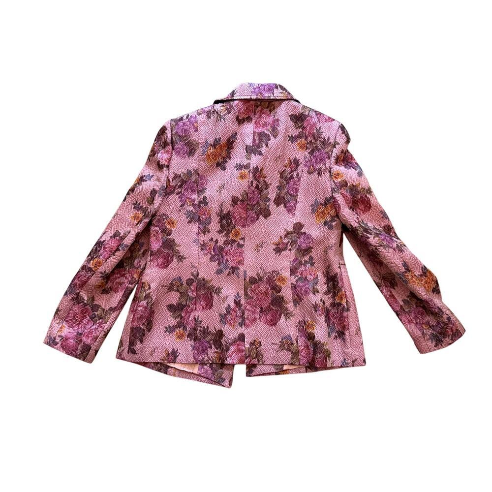 Gorgeous Rare Lilly Vintage Blazer Pink Floral Jacquard Women's Medium/Large - Picture 5 of 6